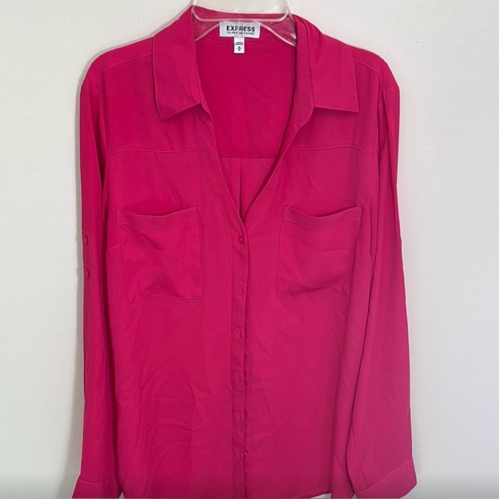 Express Women's Pink Button Down Shirt